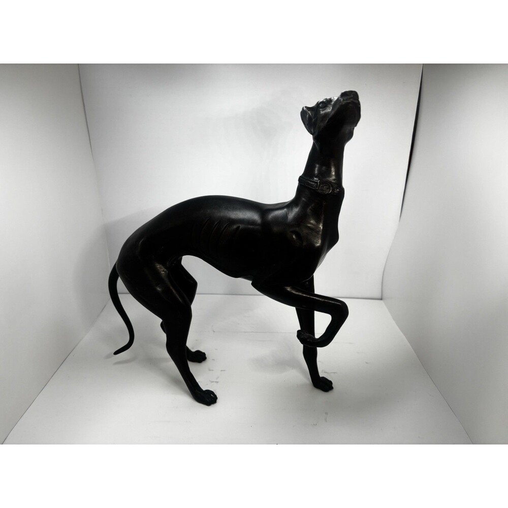 Vintage Bronze Whippet Greyhound Dog Statue Figurine Sculpture 12" 6 lbs GREAT